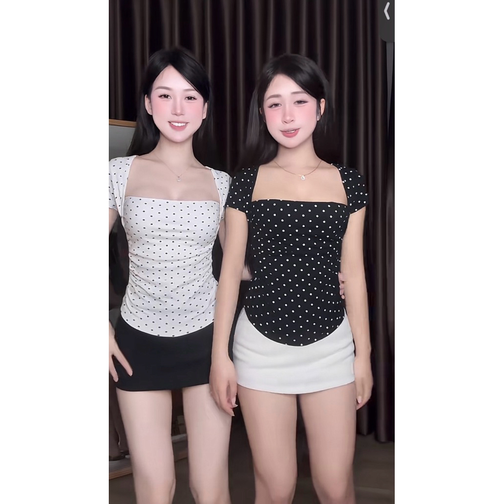ÁO THUN CỘC TAY NHÚN EO SIÊU HOT TÔN DÁNG CHO NỮ m6038 | BigBuy360 - bigbuy360.vn