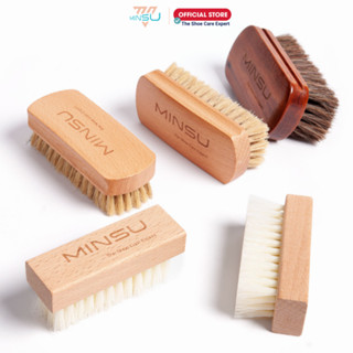 Bàn Chải Đánh Giày MINSU M2415 Chuyên Dùng Vệ Sinh Giày Sneaker, Da Lộn Với Chất Liệu Lông Ngựa, Lông Heo Mềm Cao Cấp