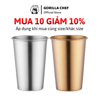 Ly inox 304 kiểu Hàn Quốc GORILLA CHEF không giữ nhiệt, an toàn cho sức khỏe 260-600ml