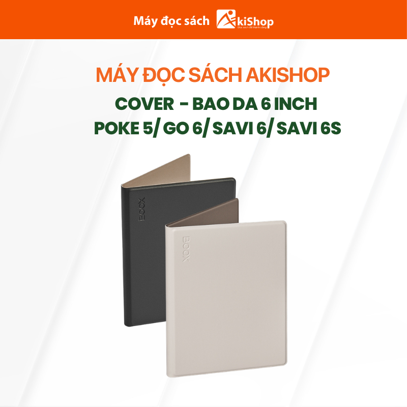 Cover (không kèm máy) -  Bao da máy đọc sách Boox Poke 5 Go 6 Savi 6 Savi 6S chính hãng Akishop