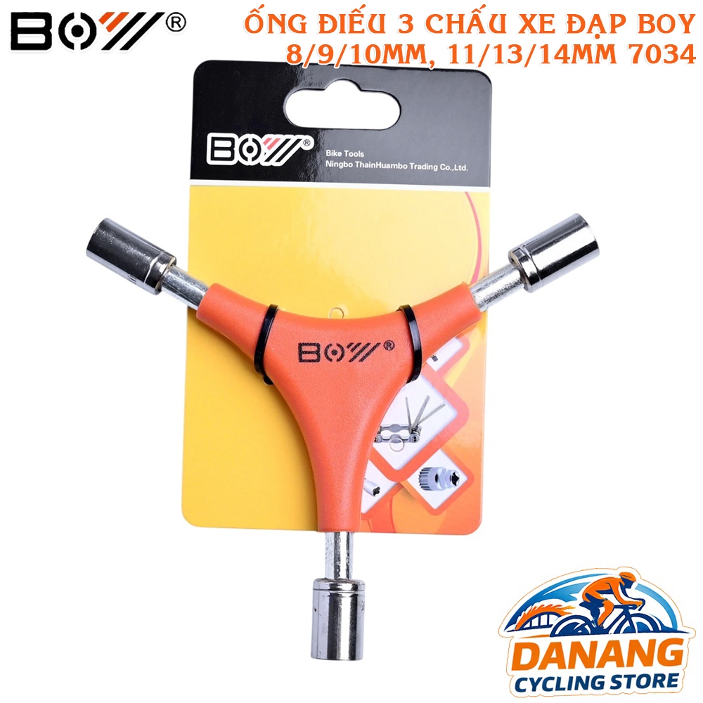 Ống Điếu 3 Chấu 8/9/10 & 11/13/14mm BOY 7034 – Size 8-14mm, Mở Ốc Nhanh, Bền Bỉ