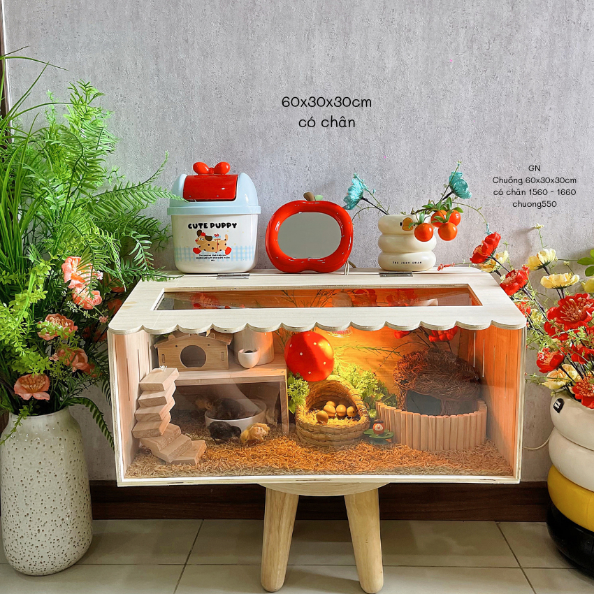 Chuồng Gà Rutin 60x30x30 Full Combo chuồng, nuôi Gà Rutin, chuột Hamster