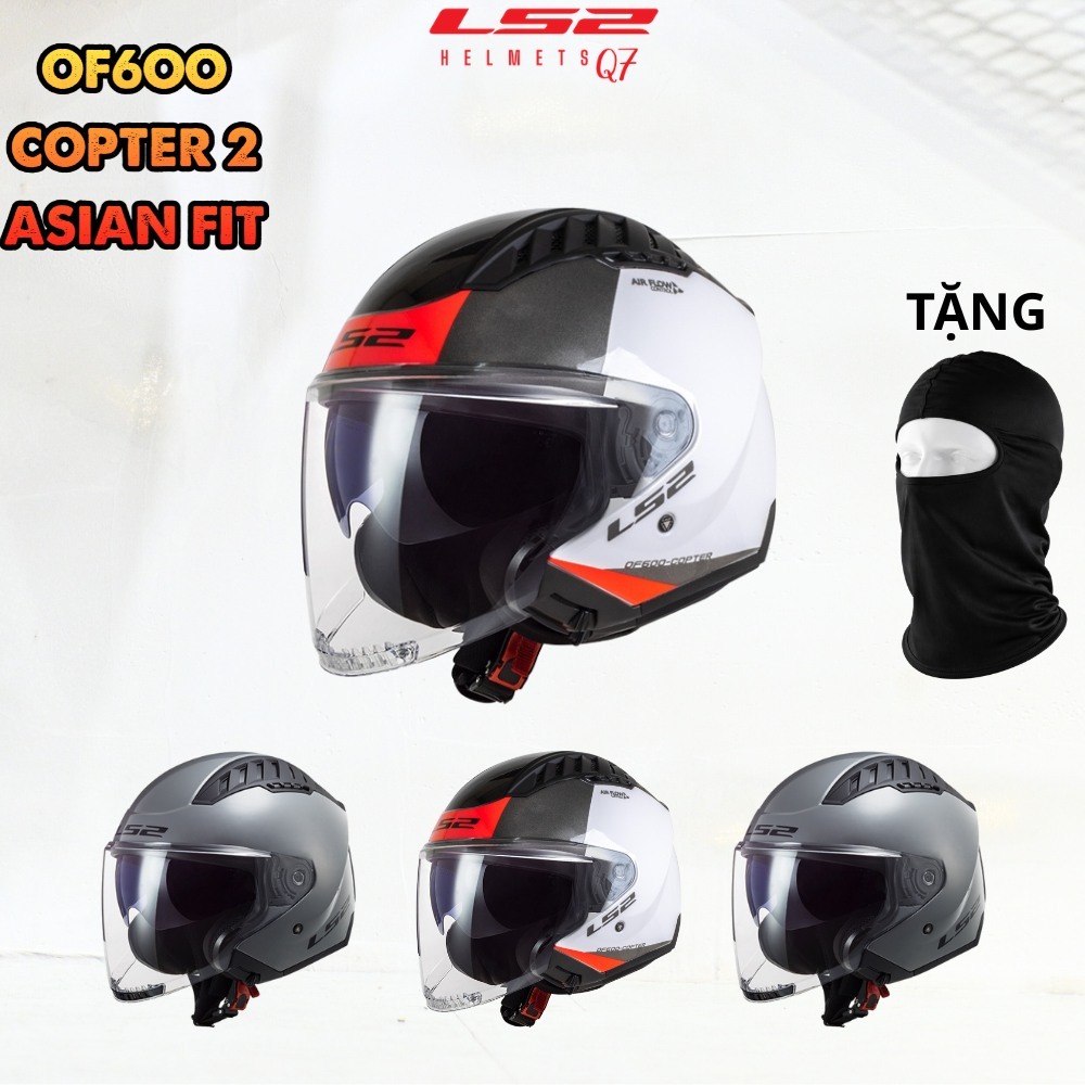 Mũ 3/4 LS2 OF600 Copter II Phiên Bản Asian Fit Đội Ôm Vừa Vặn Không Bị Đau Cấn Thái Dương Đầu
