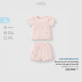 Nous Baby Bộ quần áo cộc cài thẳng in họa tiết dễ thương chất liệu cải tiền cho bé gái từ 8.5-15kg BST T3
