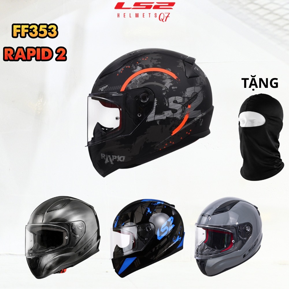 Mũ bảo hiểm fullface LS2 FF353 Rapid II nhỏ gọn nhẹ chuẩn ECE22.06 - LS2 Helmets