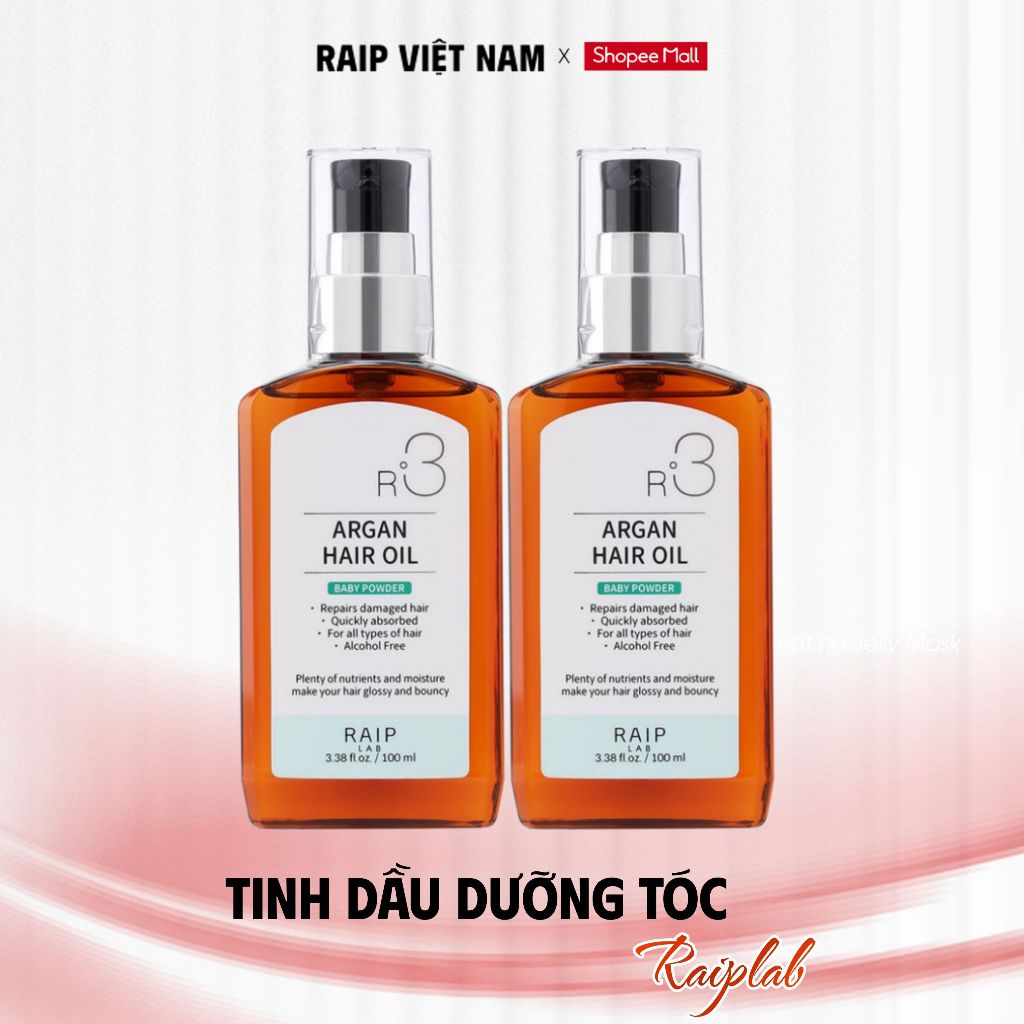 Tinh dầu dưỡng tóc Argan Hair Oil RAIP LAB R3 hương Baby Powder dưỡng tóc thơm mềm mượt 100ml
