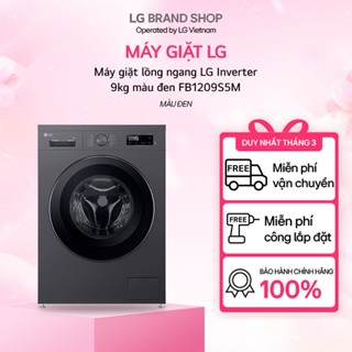 [Chỉ giao miền Nam/Bắc] FB1209S5M - Máy giặt lồng ngang LG Inverter 9kg màu đen FB1209S5M