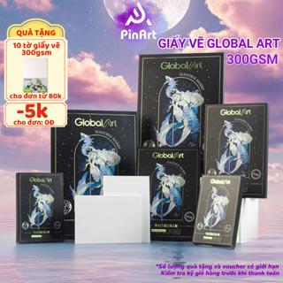 [Tặng Giấy Vẽ] Giấy Vẽ Màu Nước Global Art 300gsm Vân Hot Size A4/A5/A6, Giấy Vẽ Màu Nước Chuyên Dụng, Acrylic, Gouache