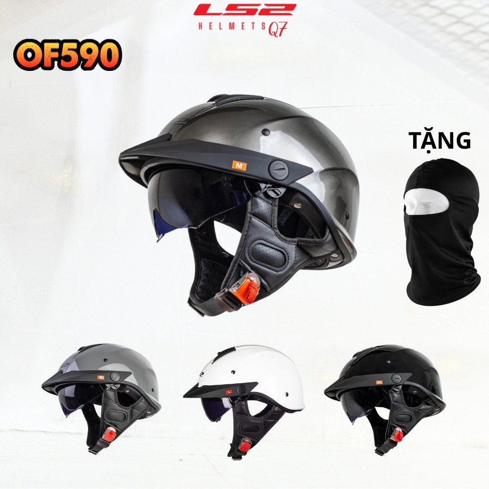Mũ bảo hiểm nửa đầu LS2 OF590 Rebellion có kính âm đạt chuẩn DOT (USA) - LS2 Helmets