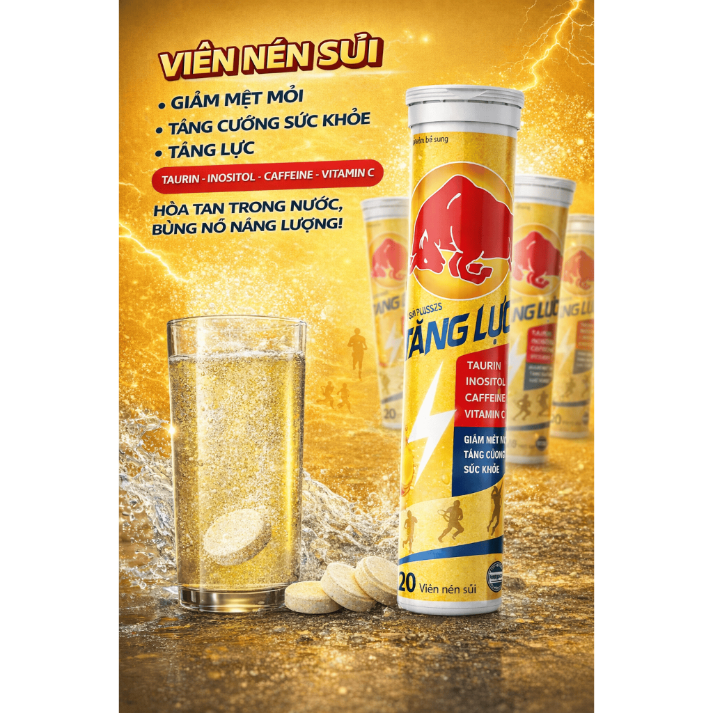 C sủi cherry bổ sung Vitamin C 4g,  đủ vị cam, chanh, dâu, việt quất, actiso, hồng sâm, chanh leo, dứa, cherry