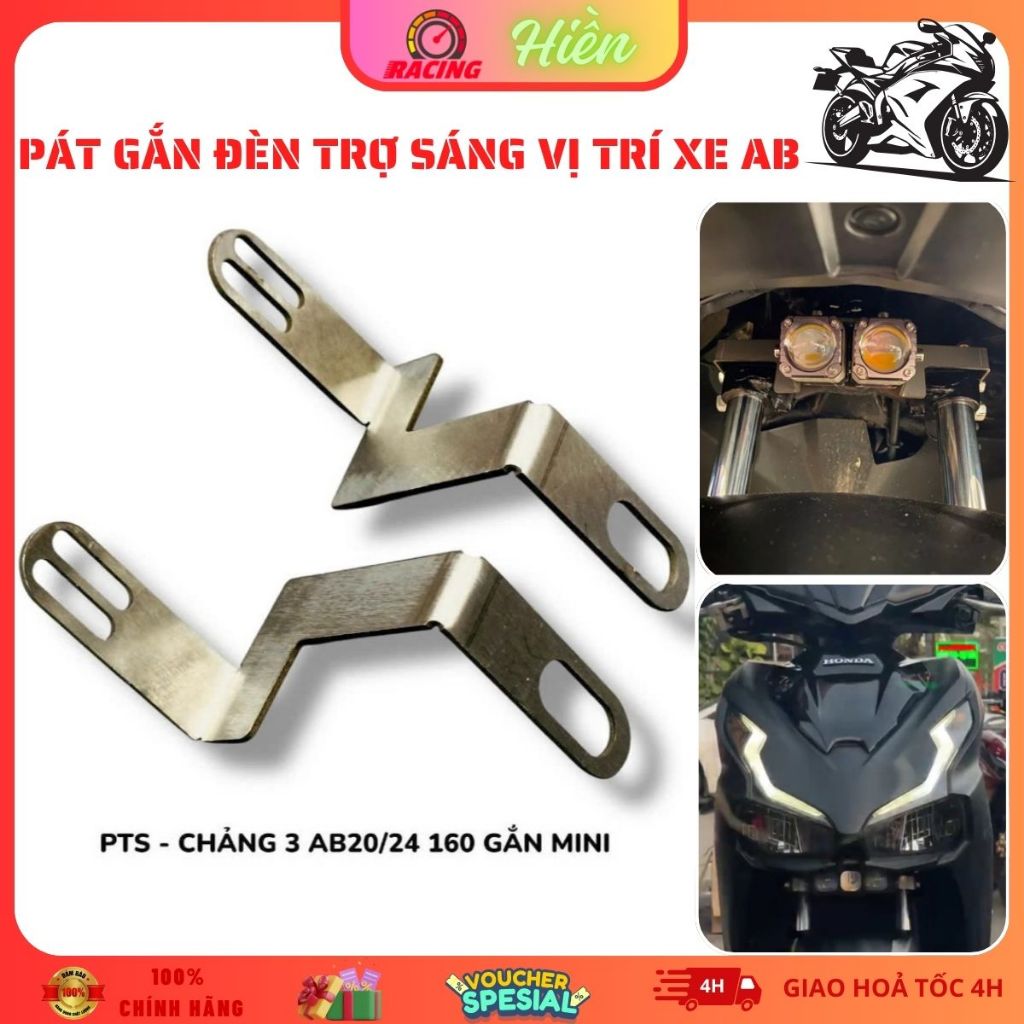 Pát Chảng Ba Xe AB Các Đời Gắn Đèn Trợ Sáng Bi Cầu Mini, đèn aozoom EX2, EX3 Vị Trí Gầm Xe 1 Cái