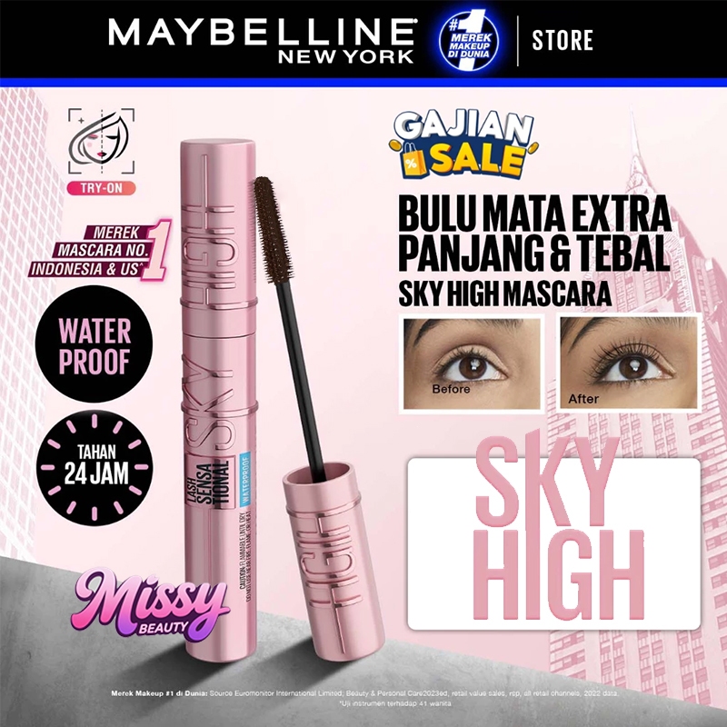 Mascara Sky High MAYBELLINE Sky High Waterproof Mascara 6ml - Mascara Làm Cong Làm Dài Mi