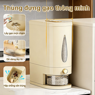 Thùng Đựng Gạo Thông Minh 5kg/10kg Có Cửa Sổ Quan Sát Lấy Gạo Tự Động Chống Ẩm Chống Côn Trùng