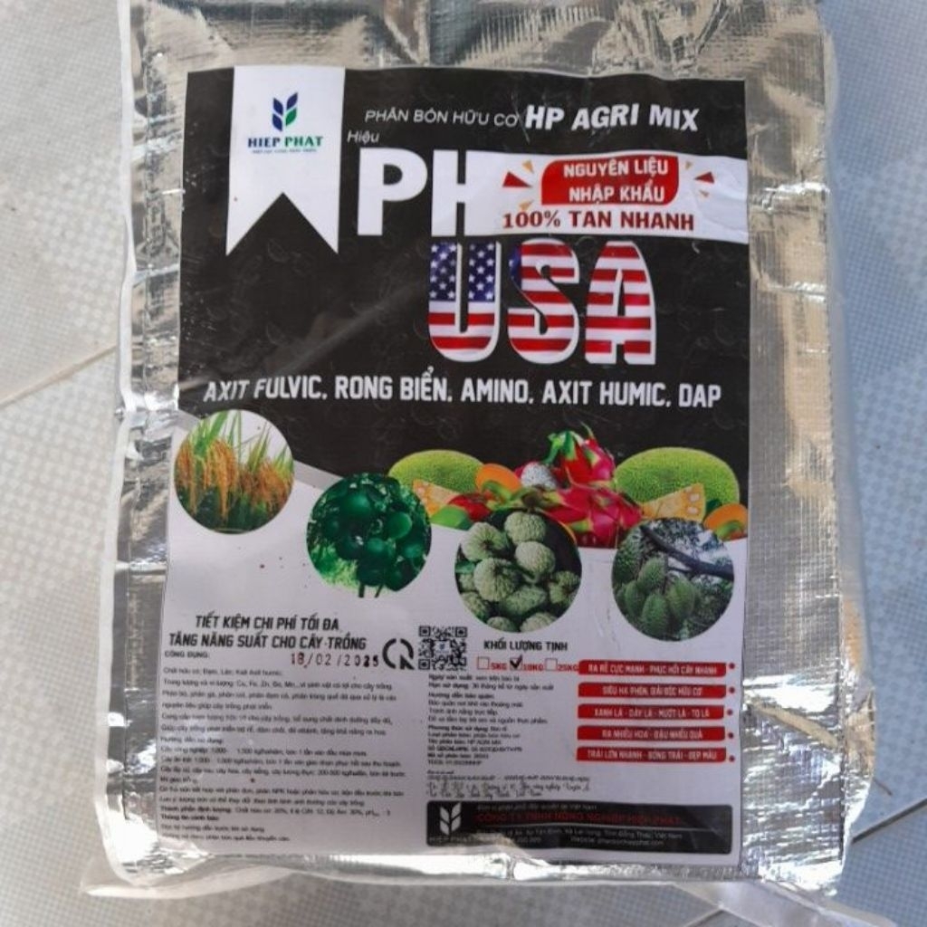 HUMIC 5 trong 1  USA (Axit Humic + Fulvic + Amino + Rong Biển + Dap ) dạng viên gói 10kg