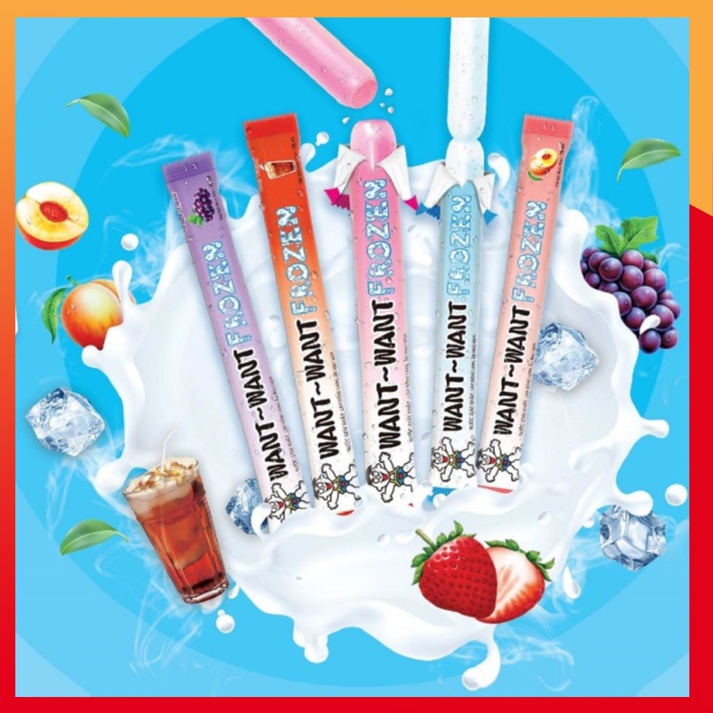 Thùng 100 túi Nước Giải Khát Want Want Frozen Nhiều Hương Vị 78ml có thể chọn vị