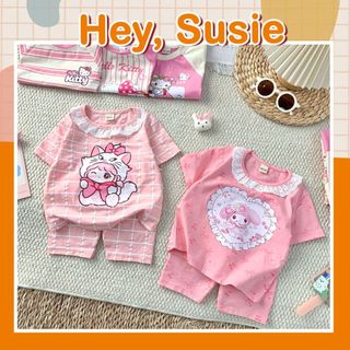 Combo 2 Bộ Mèo Hồng Cổ Ren Cho bé Gái Size 8-24kg Hey Susie S7216