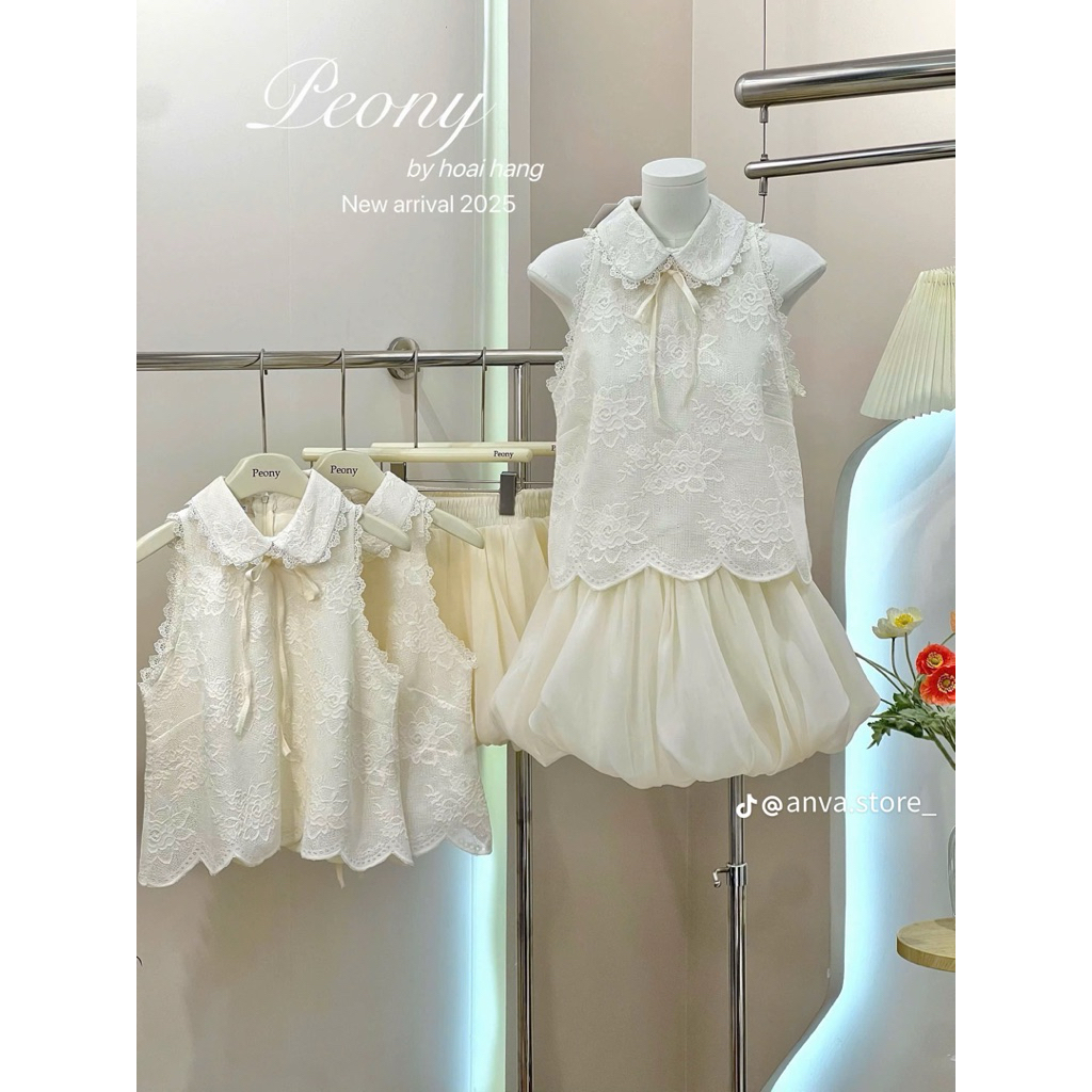 pass Set Áo + Chân váy bí bồng Coóy Size S