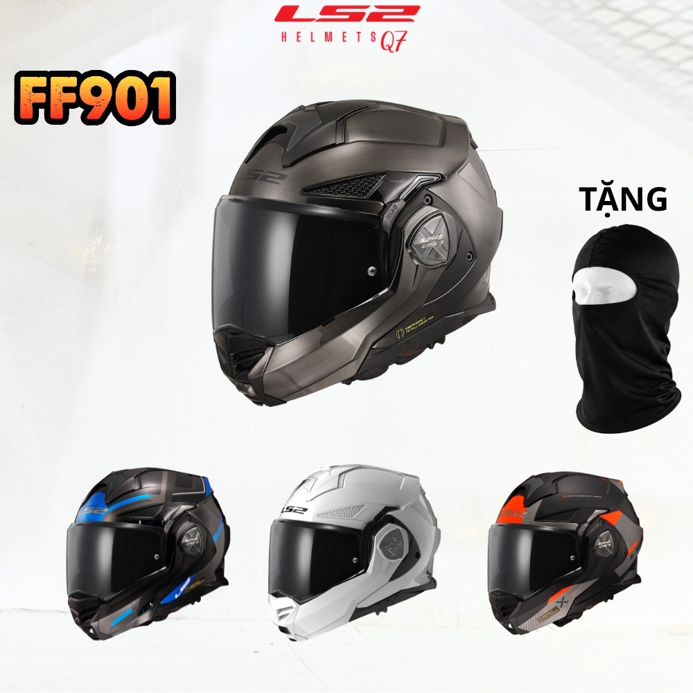 [Tặng giày] Mũ bảo hiểm fullface lật hàm 180 độ LS2 FF901 Advant X sợi thủy tinh tặng kèm Pinlock - 