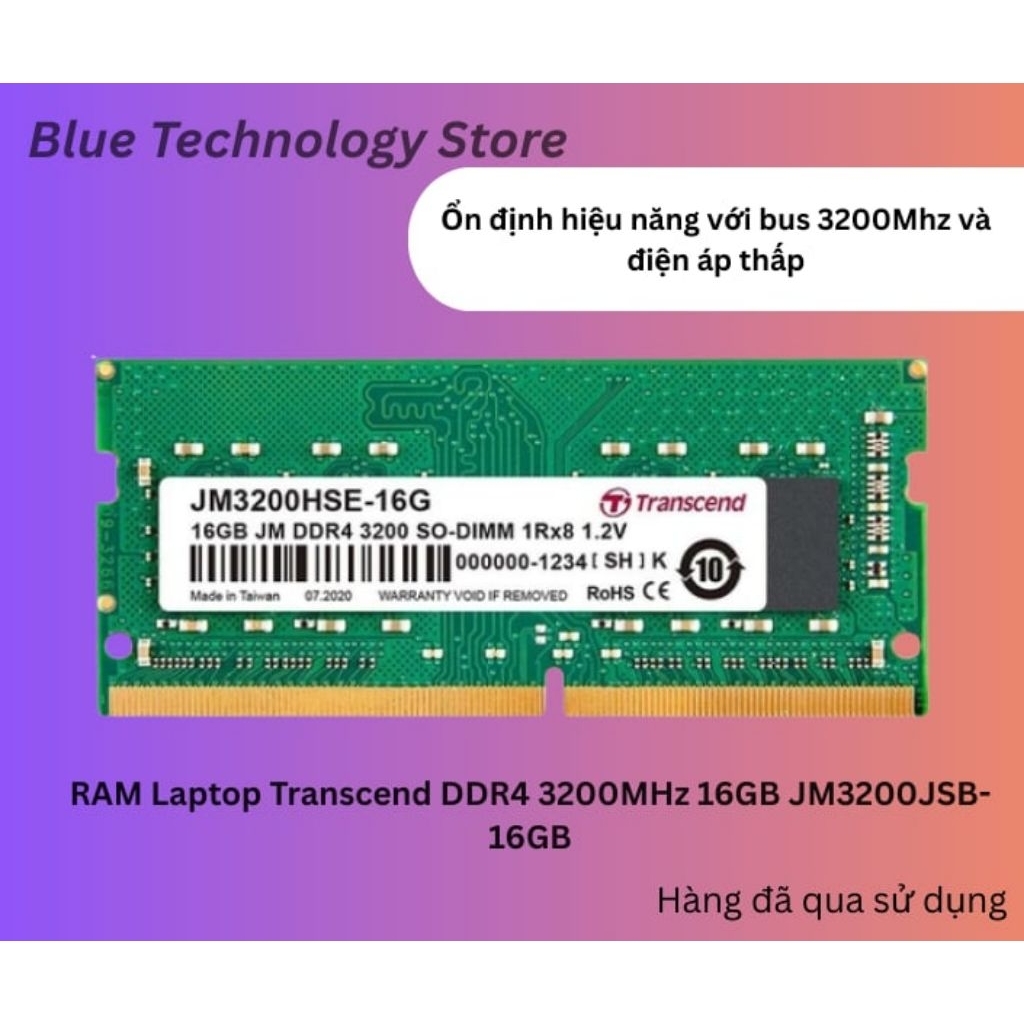 RAM Laptop Transcend DDR4 3200MHz 16GB JM3200JSB-16GB