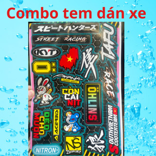 Tấm Sticker Gấu Dâu Lotso 20x30cm Vietnam Race Tafu Dán Mọi Bề Mặt Chống Nước