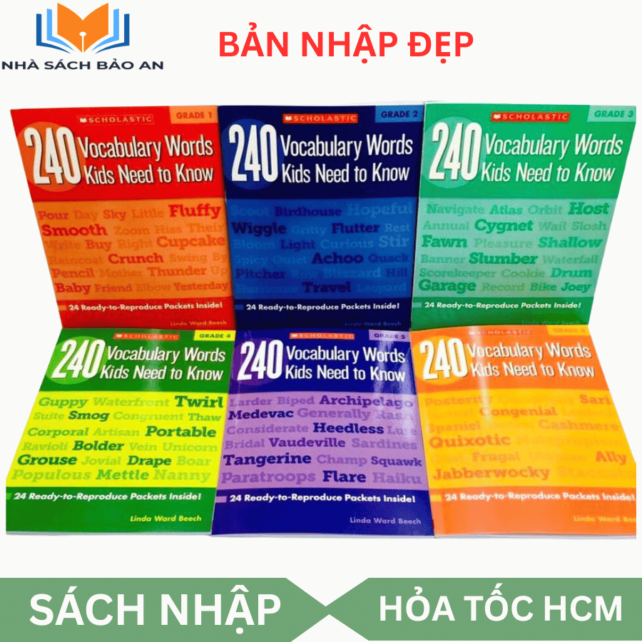 Sách - 240 Vocabulary words kids need to know Grade 1-6 (6 quyển) NHẬP KHẨU