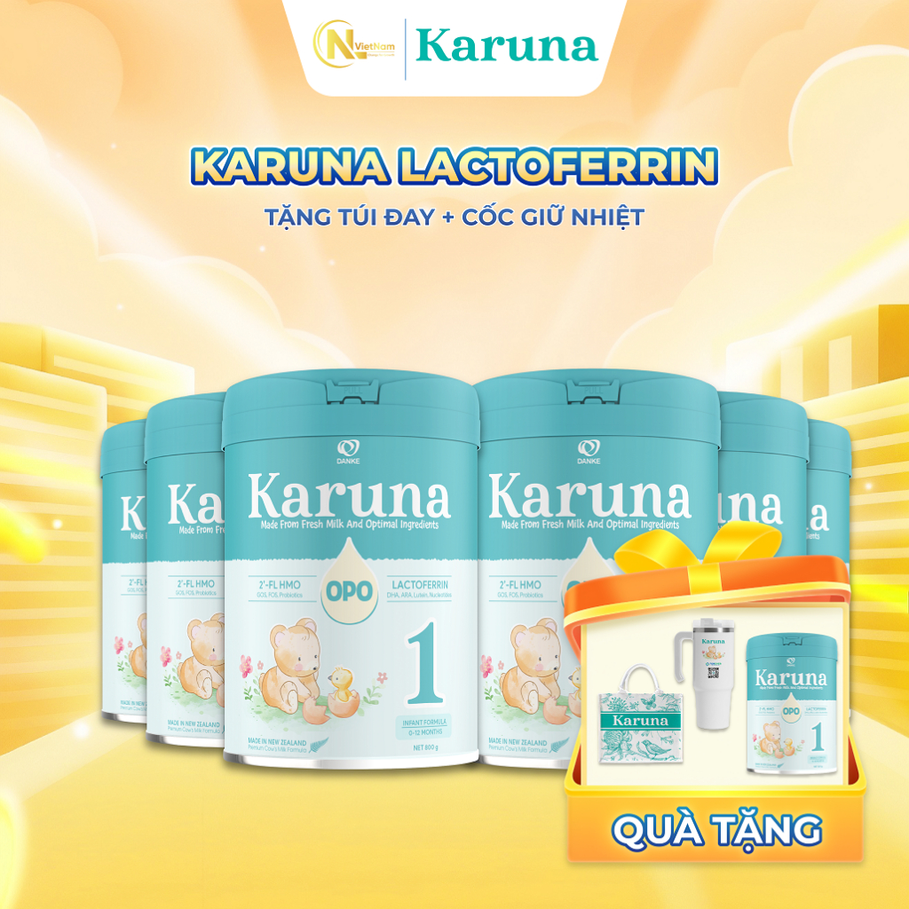 ( Kèm quà) Combo 4 lon Karuna số 1 800g