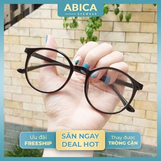 Mắt kính nữ nam giả cận không độ thời trang mắt tròn chống tia UV gọng kính cận phong cách Hàn Quốc giá rẻ đẹp 055