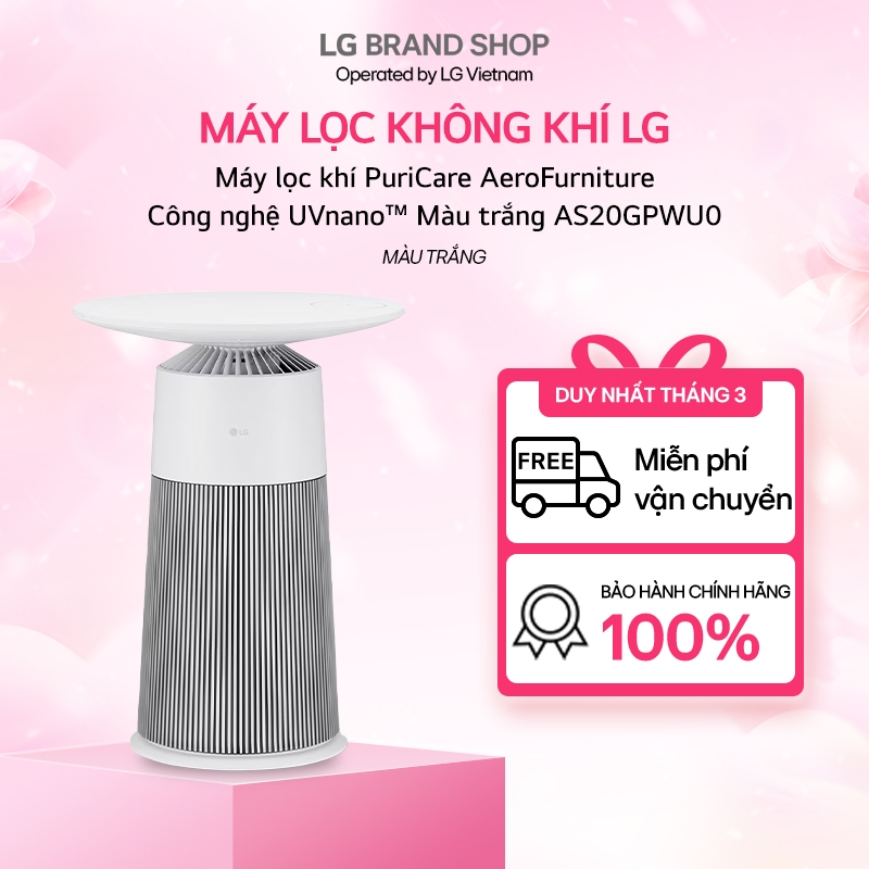 [Chỉ giao miền Bắc] AS20GPWU0.ABAE - Máy lọc khí PuriCare AeroFurniture Công nghệ UVnano™ Màu trắng 