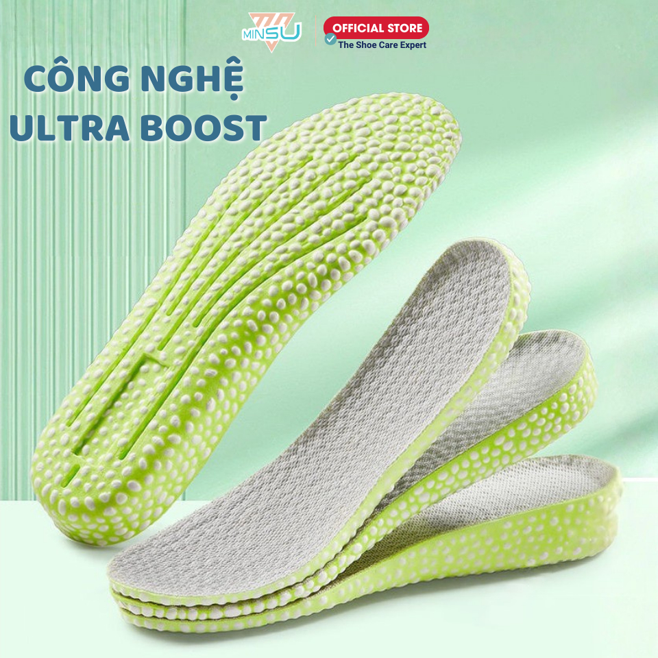 Lót Giày Cao Su Non Tăng Chiều Cao Ultraboost MINSU M7019 Miếng Độn Đế Nâng Chiều Cao cho Giày Thể Thao Sneaker Nam Nữ.