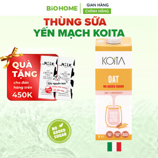Sữa Yến Mạch Koita 1L [GIAO HỎA TỐC] Sữa Hạt Thực Vật  Nhập Khẩu Ý Không Đường Giàu Chất Xơ Thơm Ngon Hộp Lớn Tiết Kiệm