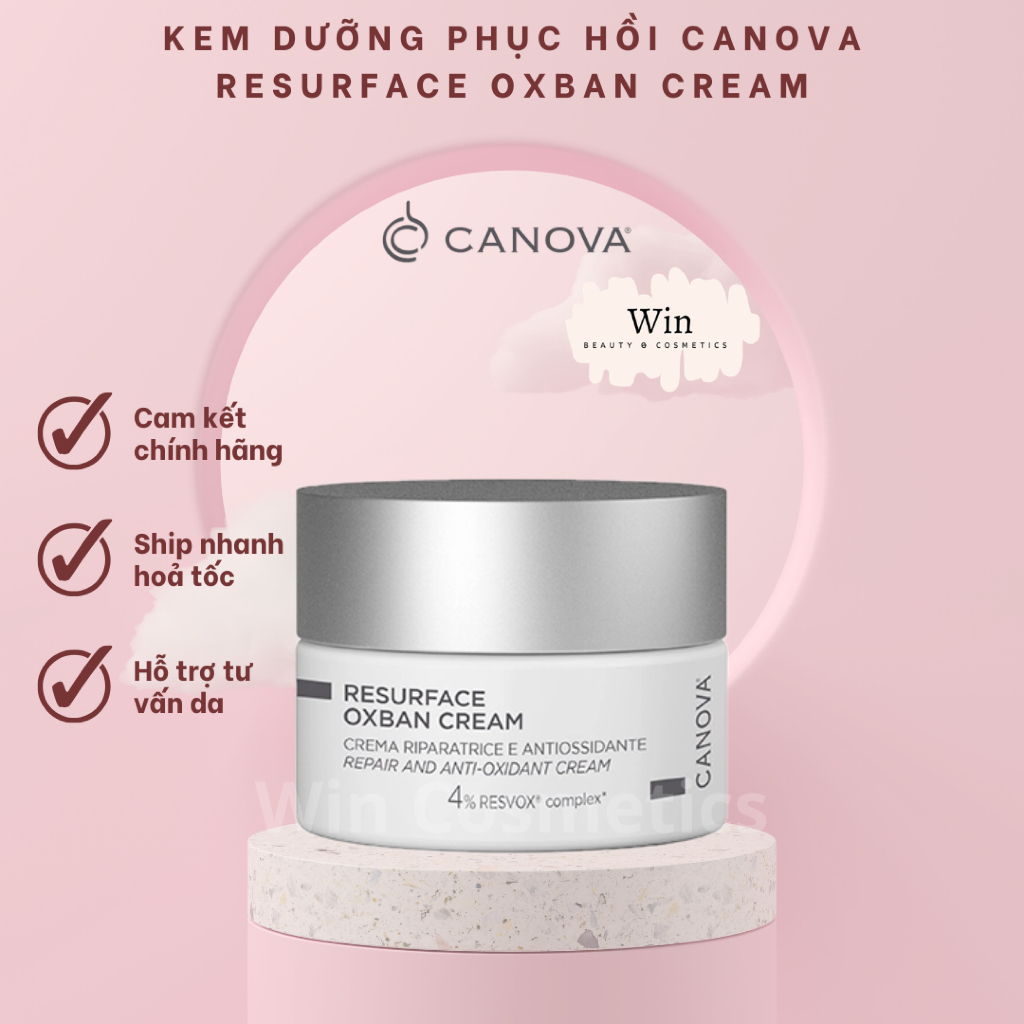 [Hàng công ty] Kem phục hồi Canova Resurface Oxban Cream Crema Riparatrice E Antiossidante, Repair A