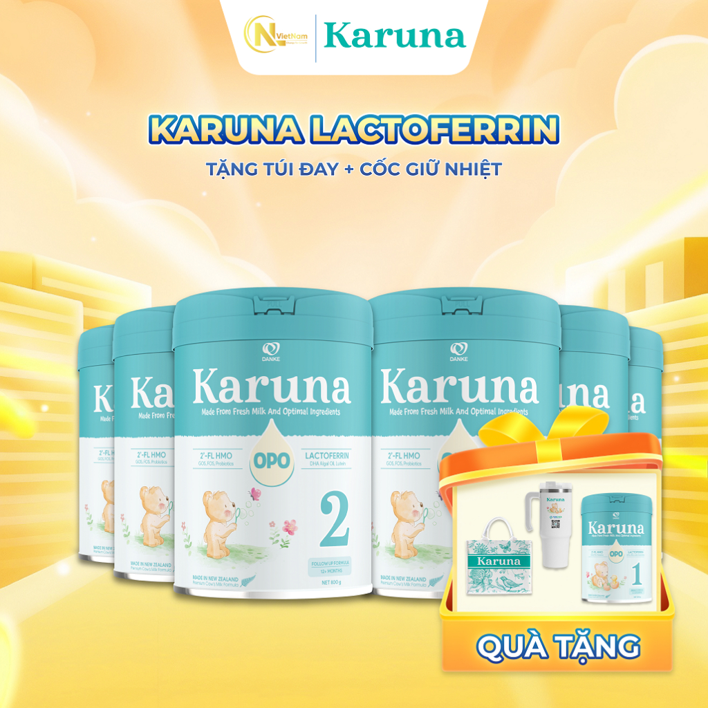 ( Kèm quà) Combo 6 lon Karuna số 2 800g