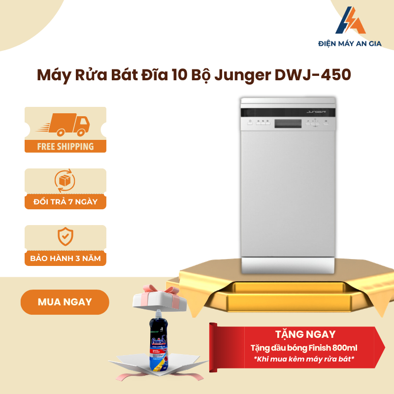 Máy Rửa Bát Độc Lập Junger DWJ-450 - Công Suất Mạnh - Tiết Kiệm Điện - Vận Hành Êm Ái - PEB
