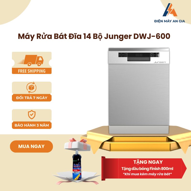 Máy Rửa Bát Độc Lập Junger DWJ-600 - Công Suất Mạnh - Tiết Kiệm Điện - Vận Hành Êm Ái  - PEB