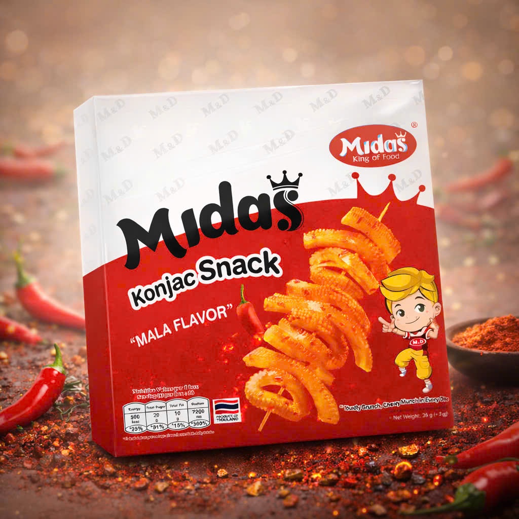 COMBO 20 - Snack Râu Mực MIDAS Thái Lan Chính Hãng - Cay Cay Giòn Giòn Chính Hãng, Ăn Vặt Ngon