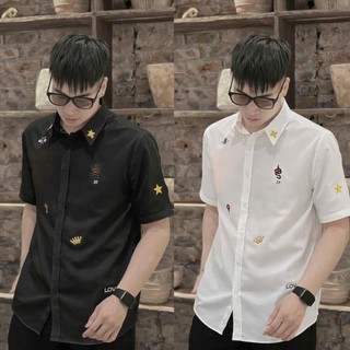 Áo sơ mi tay ngắn 3 màu chất vải lụa cao cấp phối túi thêu logo phong cách trẻ trung chuẩn form PVT FASHION