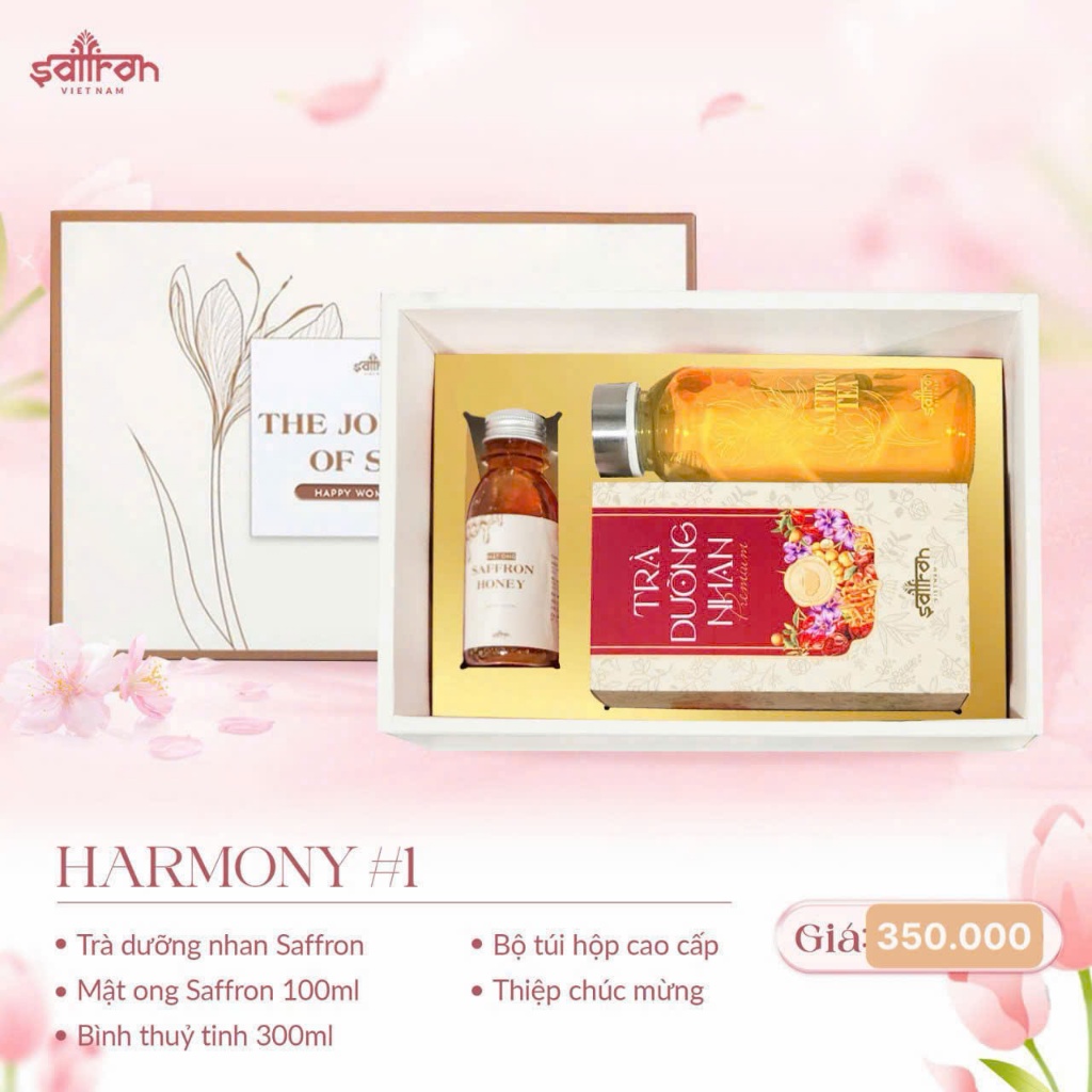 set quà tặng  thương hiệu saffron Việt Nam saffron kèm trà hoa cao cấp