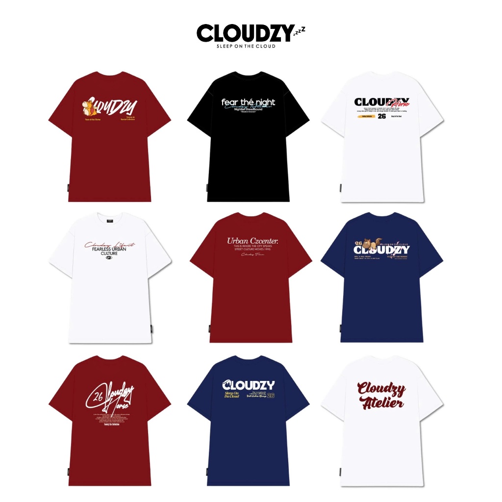 Bộ sưu tập streetwear CLOUDZY áo thun áo boxy local brand nam nữ unisex tay lỡ cổ tròn 100% cotton 2