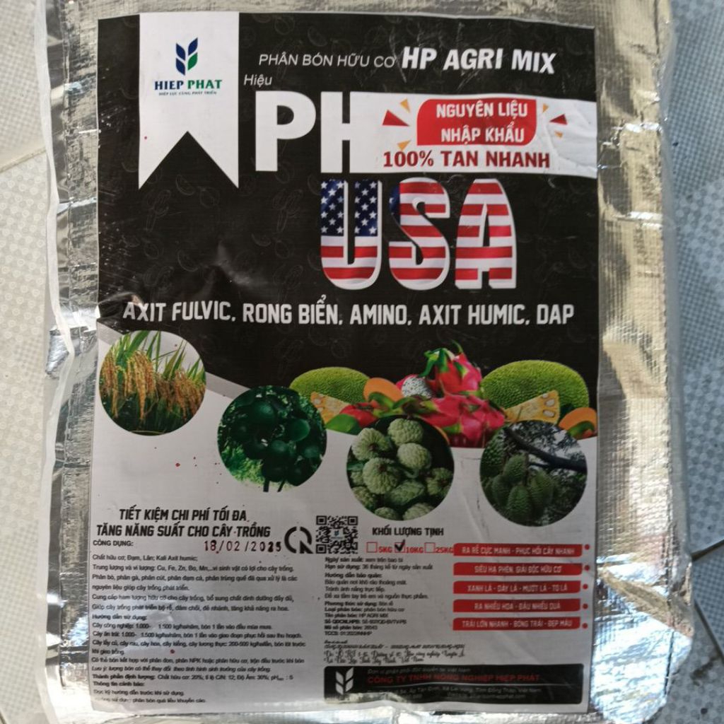 HUMIC HP ARGI MIX  USA dạng viên Bao 10kg (Axit Humic + Amino + Rong Biển + Dap)