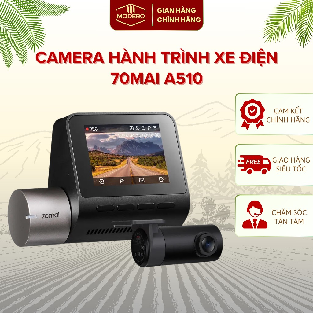Camera Hành Trình Xe Điện 70mai A510 Bản Quốc Tế - Camera Tích Hợp GPS, Độ Phân Giải 2.7K, An Toàn