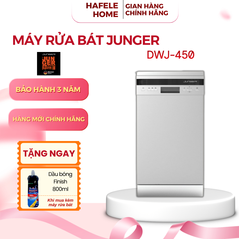 Máy Rửa Bát Junger DWJ-450 – Dung Tích 10 Bộ Châu Âu – Vỏ Máy Thép Sơn Tĩnh Điện - EEH