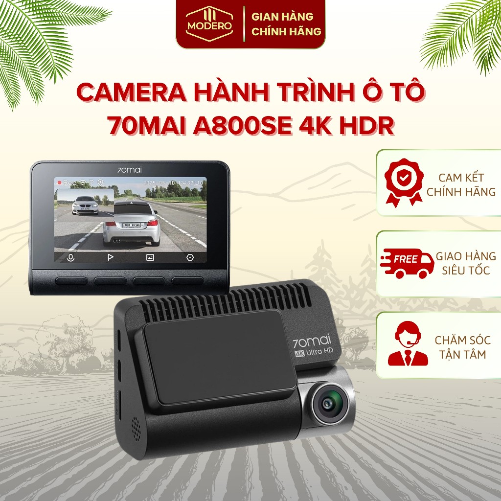 Camera hành trình ô tô 70mai A800SE 4K HDR - Phiên bản Quốc tế hàng chính hãng phân phối