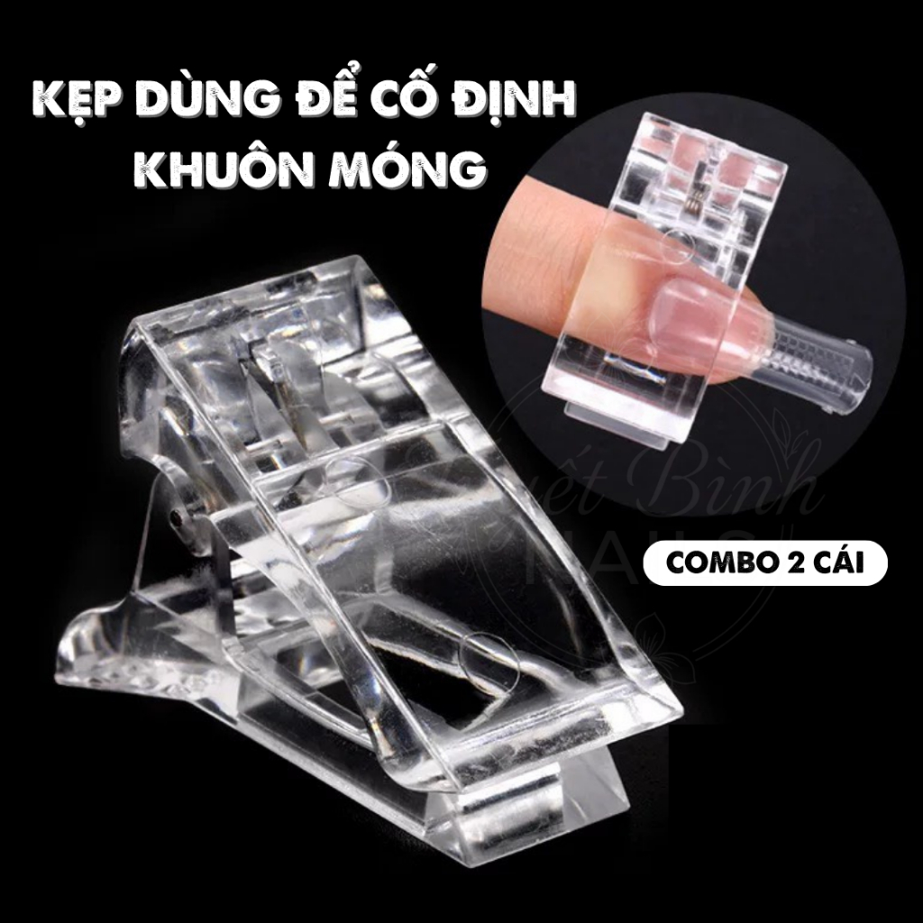 Combo 2 Kẹp Định Hình Móng Gel Gôm Poly Trong Suốt Chuyên Nghiệp