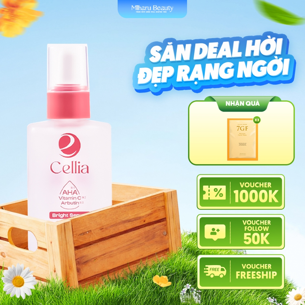 Tinh chất dưỡng kiềm dầu giảm mụn & sáng da - Cellia Bright Serum 30ml