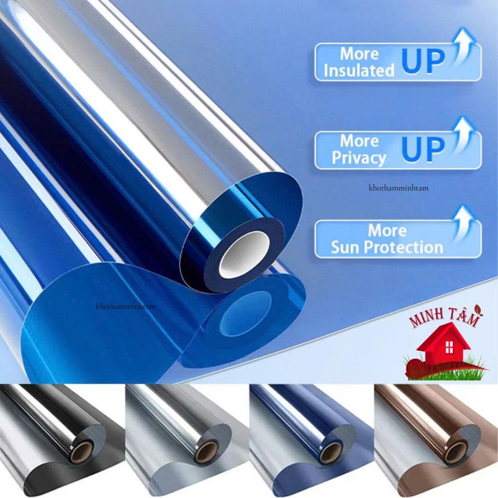 【300cm】Cửa Sổ Riêng Tư Phim Chống Nhìn Vinyl Gương Màn Hình Lá Chống Nhiệt Tint Kính Dán Cuộn Không Dính UV Bảo Vệ Nhà D