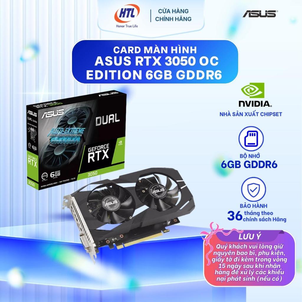 Card màn hình ASUS RTX 3050 DUAL-RTX3050-O6G OC Edition 6GB GDDR6 6GB GDDR6 ( Hàng chính hãng )