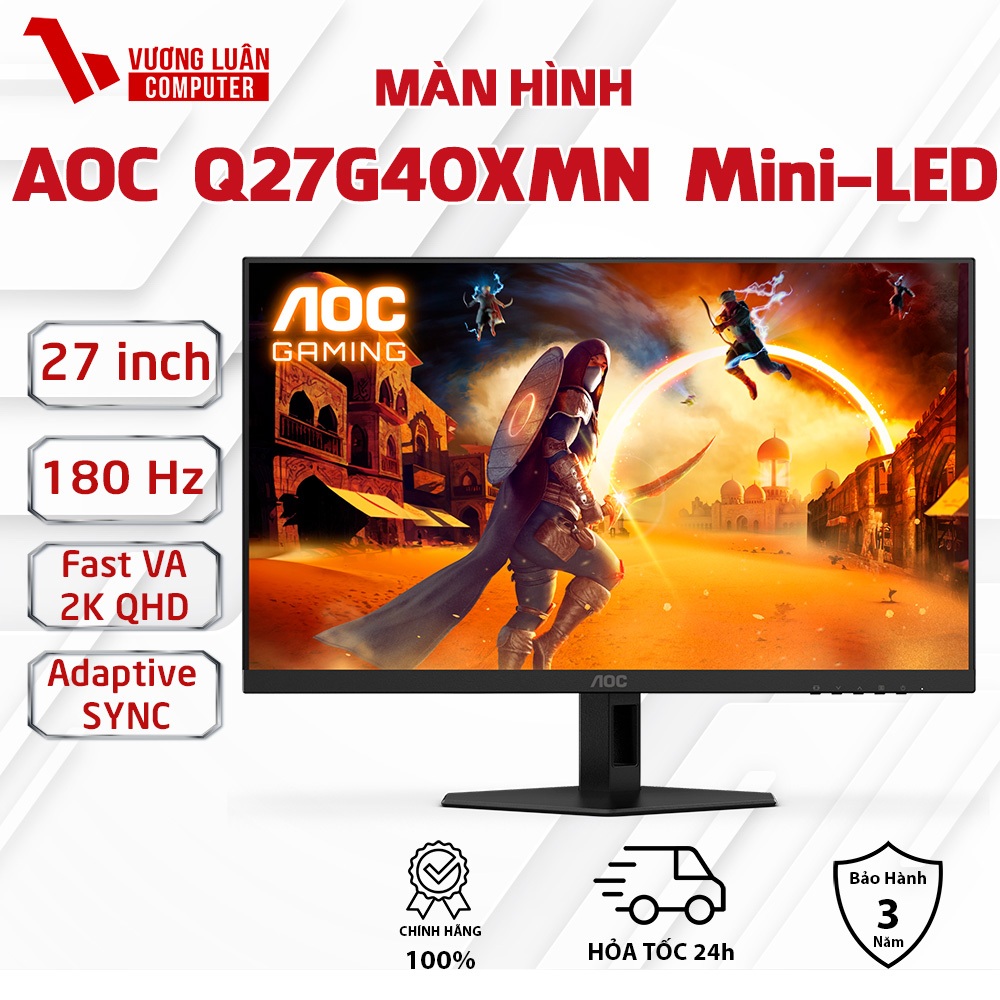 Màn Hình AOC Q27G40XMN 27 inch Mini LED /Fast VA/ 180hz /1ms 2K QHD