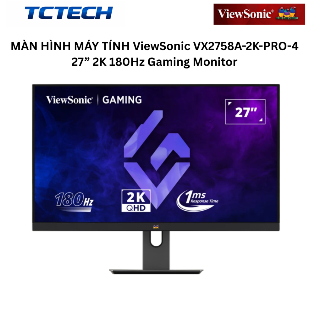MÀN HÌNH MÁY TÍNH ViewSonic VX2758A-2K-PRO-4  27” 2K 180Hz Gaming Monitor Chính Hãng