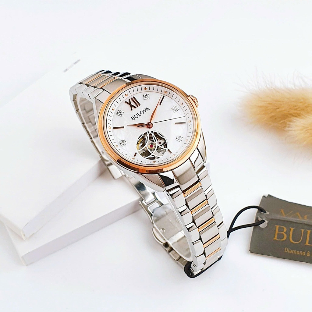 [Chính Hãng 100%] ĐỒNG HỒ BULOVA AUTOMATIC 98P170 34MM NỮ. Máy Automatic, Kính Sapphire. Siz 34MM Fu