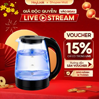 Ấm Siêu Tốc, Bình Siêu Tốc 2 Lớp Cách Nhiệt Công Suất 1500W Dung Tích 2.5L Đun Nhanh, An Toàn, Tự Ngắt